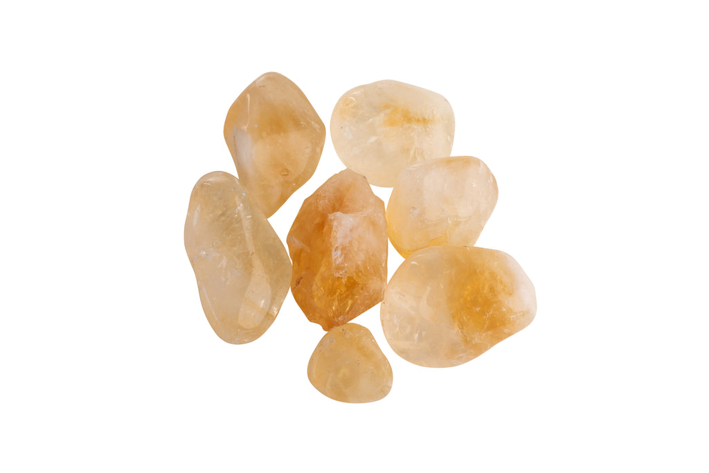 cluster of citrine crystals