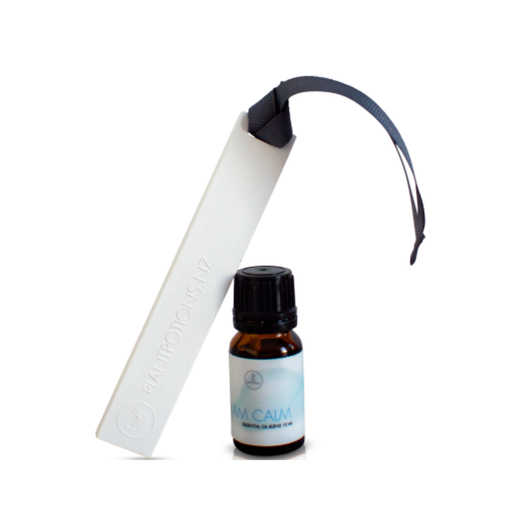 calm essential oil bottlw with diffuser stick