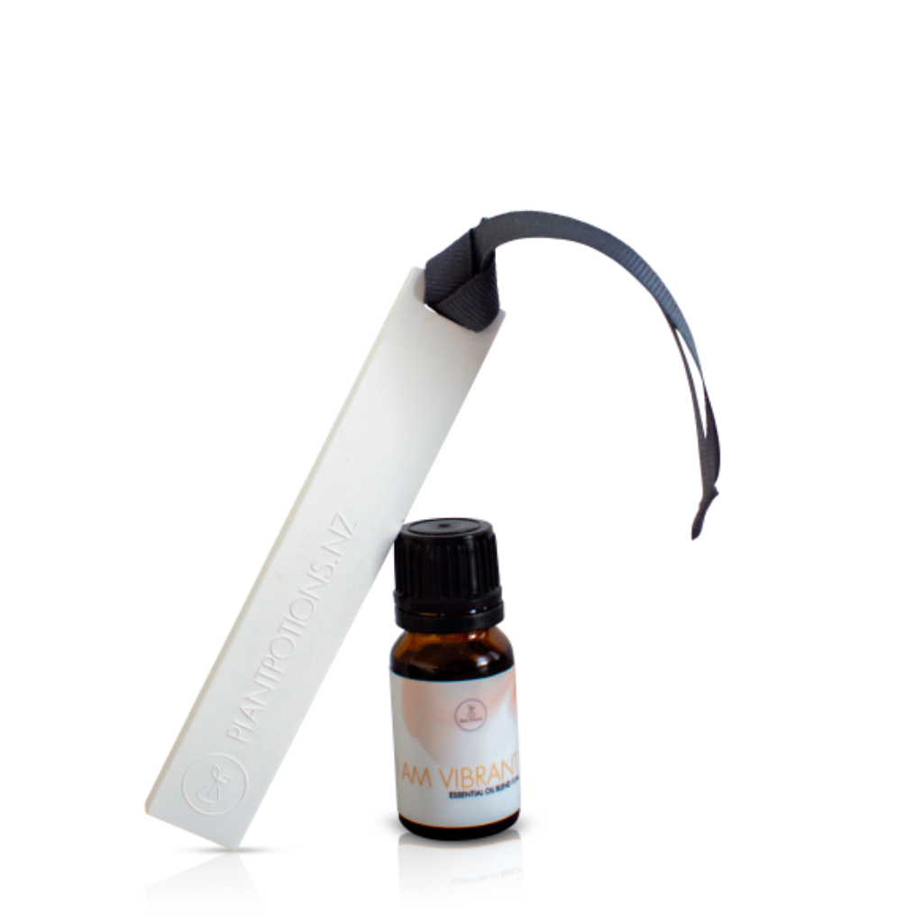 vibrant essential oil with a stick diffuser